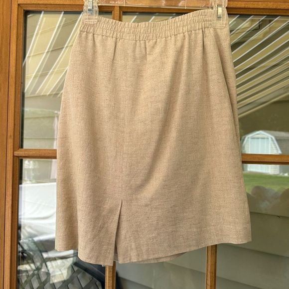 Bicé Tan Linen Blend skirt size 6p - Picture 4 of 7